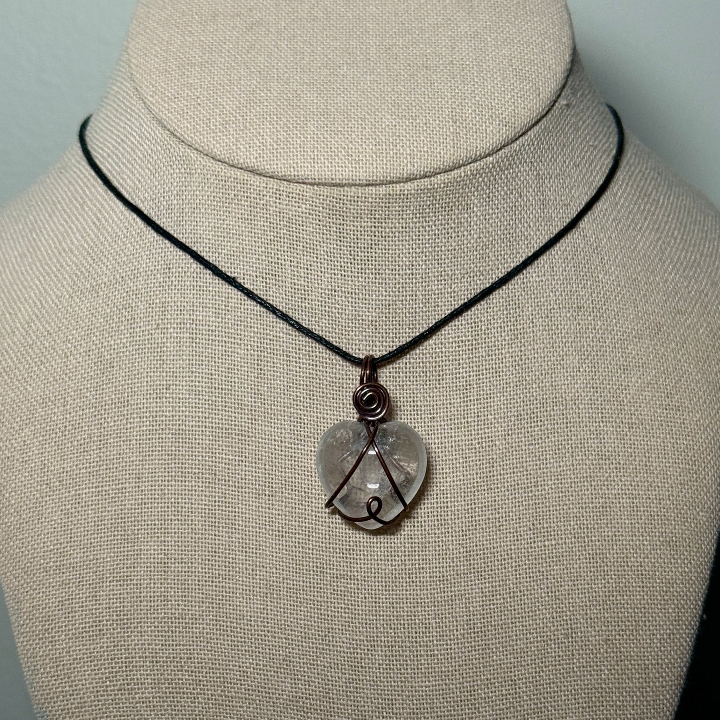 Clear Quartz Heart Necklace