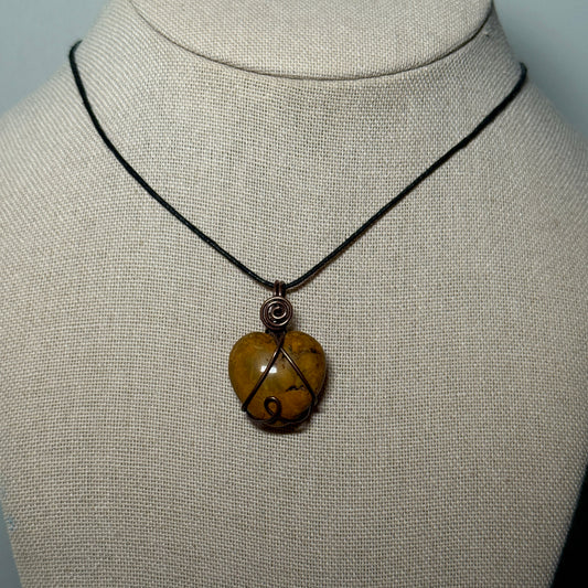 Crazy Lace Agate Heart Necklace