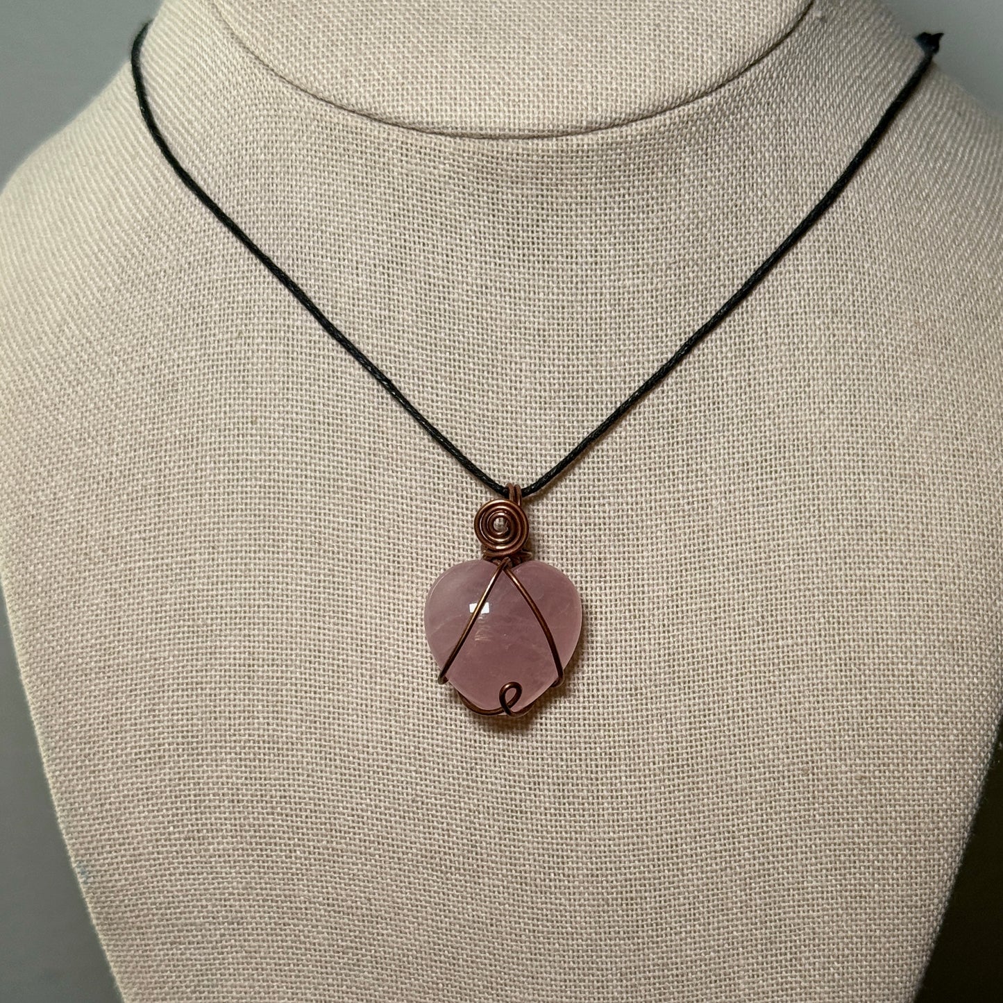 Rose Quartz Heart Necklace