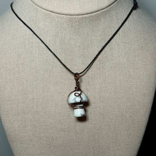 Howlite Mushroom Necklace