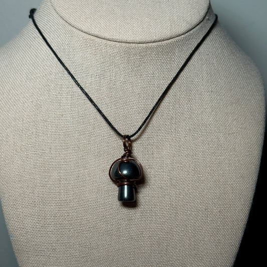 Hematite Mushroom Necklace
